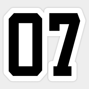 Number 07 Sticker